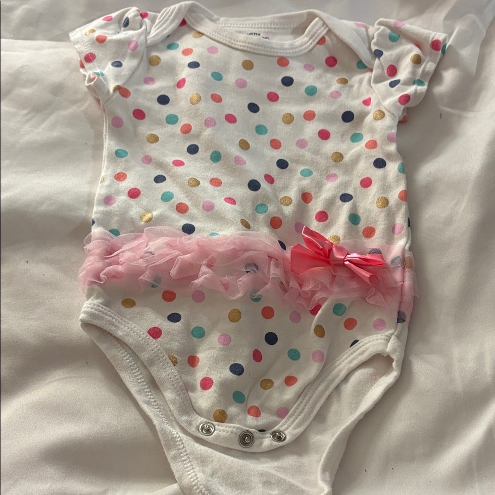 FINAL MARKDOWN Little treasures Polka Dot Ruffle Kids One Piece 3-6 months